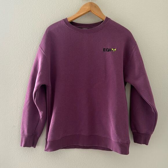 Zara Bright Purple Crewneck Bee Embroidered | Size 13-14 Girls Oversized - Picture 1 of 7